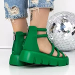 Sandale Dama cu Platforma 3HXS70 Verde » MeiShop.Ro
