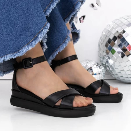 Sandale Dama cu Platforma 3GZ56 Negru » MeiShop.Ro