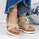 Sandale Dama cu Platforma 3GZ56 Bej » MeiShop.Ro
