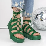 Sandale Dama cu Platforma 3HXS63 Verde » MeiShop.Ro