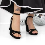 Sandale Dama cu Toc Gros si Platforma 3XKK122 Negru » MeiShop.Ro