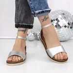 Sandale Dama cu Talpa Joasa 3H25 Argintiu » MeiShop.Ro
