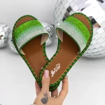 Papuci Dama cu Talpa Joasa 3BL1 Verde » MeiShop.Ro