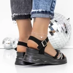 Sandale Dama cu Platforma 3H19 Negru » MeiShop.Ro