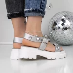 Sandale Dama cu Platforma 3LE39 Argintiu » MeiShop.Ro