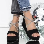 Sandale Dama cu Platforma 3HXS73 Negru » MeiShop.Ro