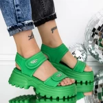 Sandale Dama cu Platforma 3AW306 Verde » MeiShop.Ro