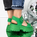 Sandale Dama cu Platforma 3AW306 Verde » MeiShop.Ro