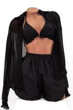 Costum de Baie Dama 4 Piese H55 Negru | Meina » MeiShop.Ro