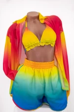 Costum de Baie Dama 4 Piese H55 Multicolor | Meina » MeiShop.Ro