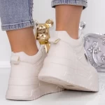 Pantofi Sport Dama cu Platforma 3AL12 BEIGE | MEI