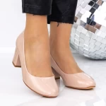 Pantofi cu Toc gros XKK251 Nude » MeiShop.Ro