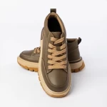 Ghete barbati din piele naturala 88808B KHAKI | ADVANCER