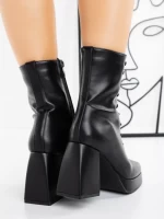 Botine cu Toc Gros T2955 BLACK | MIA SHOES