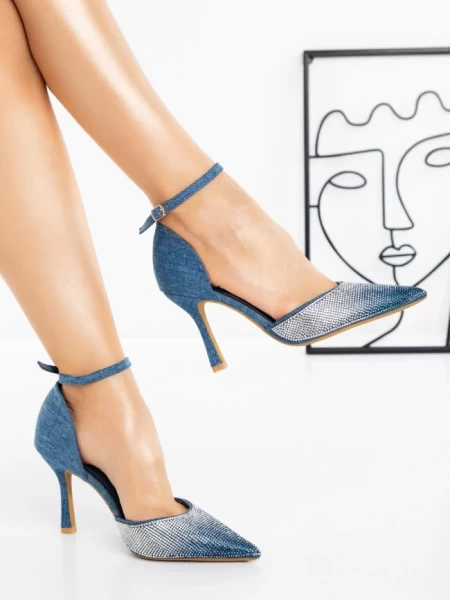 Pantofi Stiletto G1715 BLUE | GALLEVANI