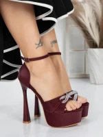 Sandale Dama cu Toc si Platforma 5DC6 WINE | MEI
