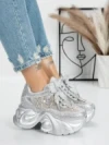 Pantofi Sport Dama cu Platforma 0098-131 SILVER | MEI