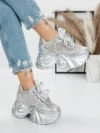 Pantofi Sport Dama cu Platforma 0098-131 SILVER | MEI