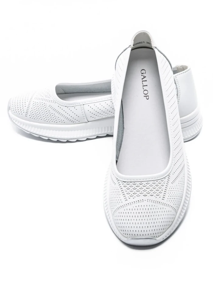 Balerini Dama din piele naturala K98821 WHITE | GALOP