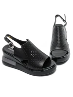 Sandale Dama din piele naturala 8130 BLACK | ADVANCER