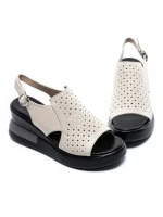 Sandale Dama din piele naturala 8130 CREAM | ADVANCER