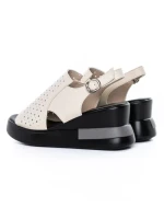 Sandale Dama din piele naturala 8130 CREAM | ADVANCER