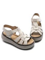 Sandale Dama din piele naturala FF03 CREAM | ADVANCER