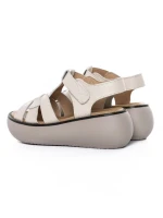 Sandale Dama din piele naturala FF03 CREAM | ADVANCER