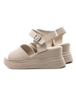 Sandale Dama din piele naturala 8701-1 CREAM | ADVANCER