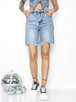 Blugi Scurti Dama GDS1819D ALBASTRU | MINA