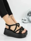 Sandale Dama cu Platforma 5H26 BLACK | MEI