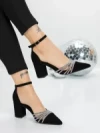 Pantofi cu Toc Gros 5XKK8PD BLACK | MEI