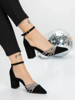 Pantofi cu Toc Gros 5XKK8PD BLACK | MEI