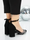 Pantofi cu Toc Gros 5XKK8PD BLACK | MEI