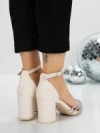 Pantofi cu Toc Gros 5XKK8PD BEIGE | MEI