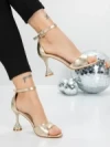 Sandale Dama cu Toc Subtire 5XKK17 GOLD | MEI