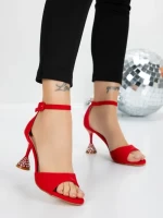 Sandale Dama cu Toc Subtire 5XKK17 RED | MEI