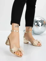Sandale Dama cu Toc Gros 5XKK25 GOLD | MEI