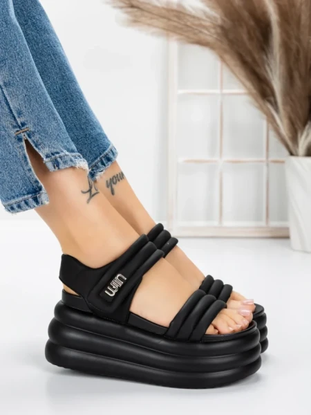 Sandale Dama cu Platforma 8577 BLACK | MEI