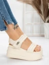 Sandale Dama cu Platforma 8577 BEIGE | MEI