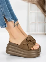 Papuci Dama cu Platforma 8587 BROWN | MEI