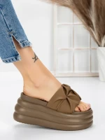 Papuci Dama cu Platforma 8587 BROWN | MEI