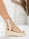 Sandale Dama cu Talpa Joasa 3AW301 BEIGE | MEI