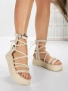 Sandale Dama cu Talpa Joasa 3AW301 BEIGE | MEI