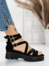 Sandale Dama cu Talpa Joasa 5HXS15 BLACK | MEI