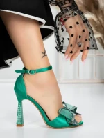 Sandale Dama cu Toc Subtire 5XKK15 GREEN | MEI