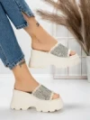 Papuci Dama cu Platforma 3AW286 WHITE | MEI