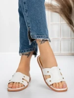Papuci Dama cu Talpa Joasa 3AW307 WHITE | MEI