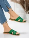 Papuci Dama cu Talpa Joasa 3AW307 GREEN | MEI