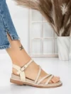 Sandale Dama cu Talpa Joasa 3AW309 BEIGE | MEI